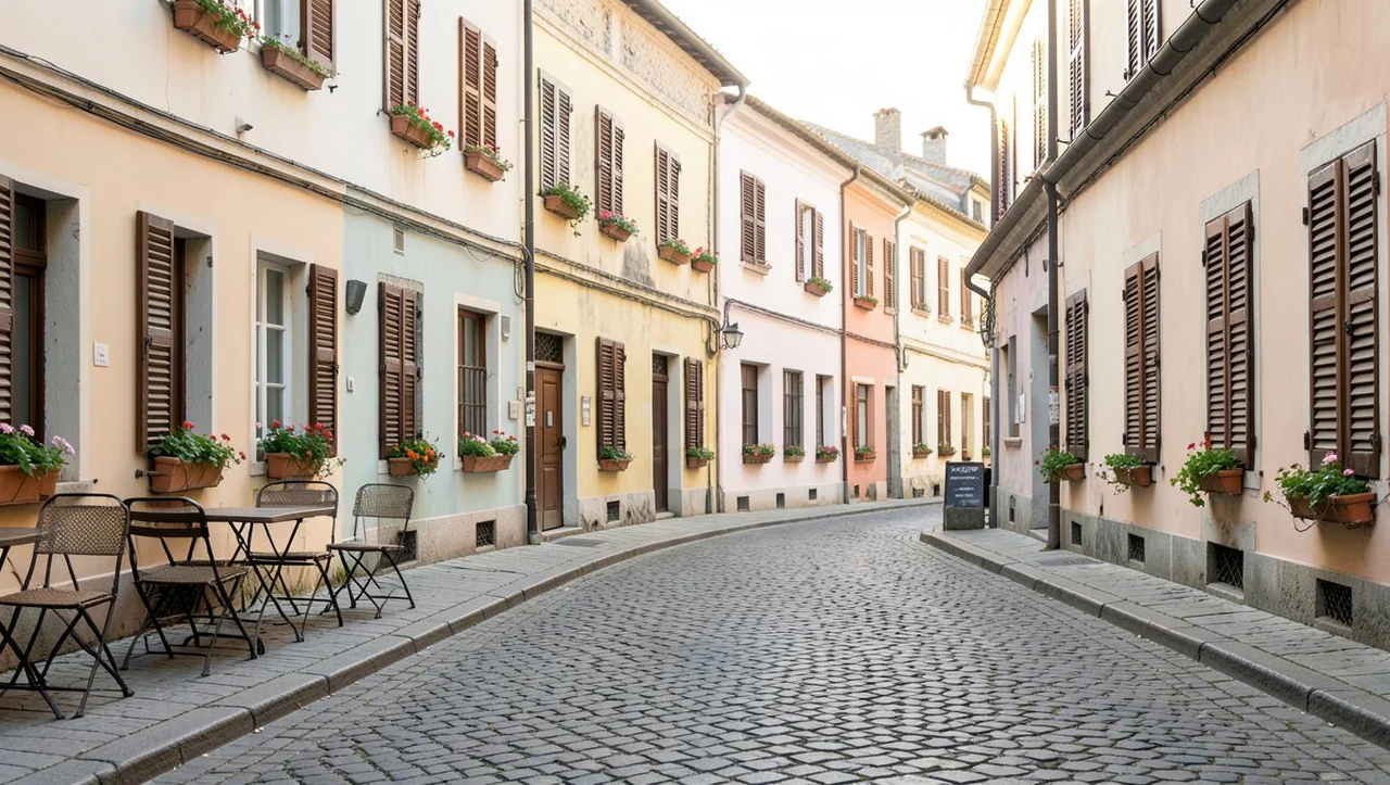 Remove a passer-by from a cobblestone street